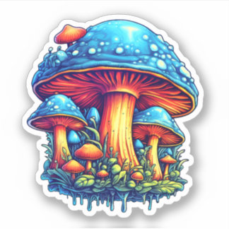 Trippy Mushroom Sticker: A Psychedelic Delight