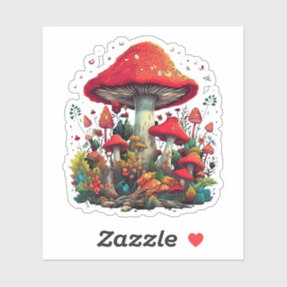 Trippy Mushroom Sticker, Psychedelic Delight