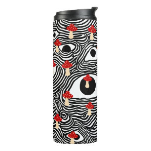 Trippy Mushroom Travel Mug - Funky Eye Design Cup