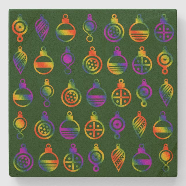 Trippy Ornaments Stone Coaster (Front)