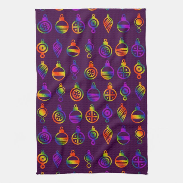 Trippy Ornaments Tea Towel (Vertical)