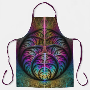 Trippy Patterned Colourful Abstract Fractal Art Apron