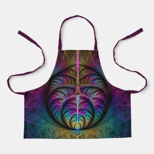 Trippy Patterned Colourful Abstract Fractal Art Apron