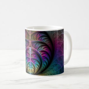 Trippy Patterned Colourful Abstract Fractal Art Coffee Mug