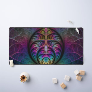 Trippy Patterned Colourful Abstract Fractal Art Desk Mat