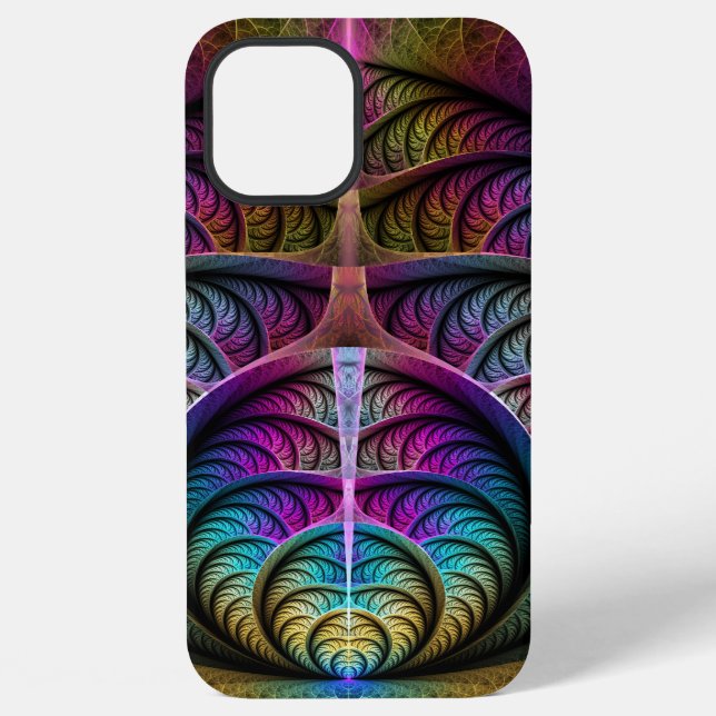 Trippy Patterned Colourful Abstract Fractal Art iPhone Case (Back)