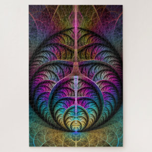 Trippy Patterned Colourful Abstract Fractal Art Jigsaw Puzzle