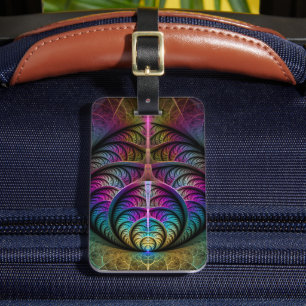Trippy Patterned Colourful Abstract Fractal Art Luggage Tag
