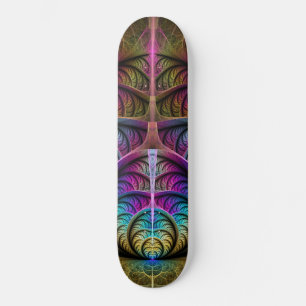 Trippy Patterned Colourful Abstract Fractal Art Skateboard