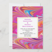 Trippy Pink and Orange Swirly Design Wedding