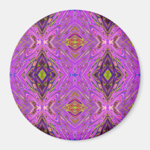 Trippy Pink and Purple Abstract Pattern Magnet