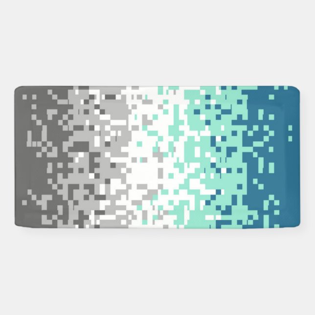 Trippy Pixelated Abstract Frayromantic Pride Flag Banner (Horizontal)