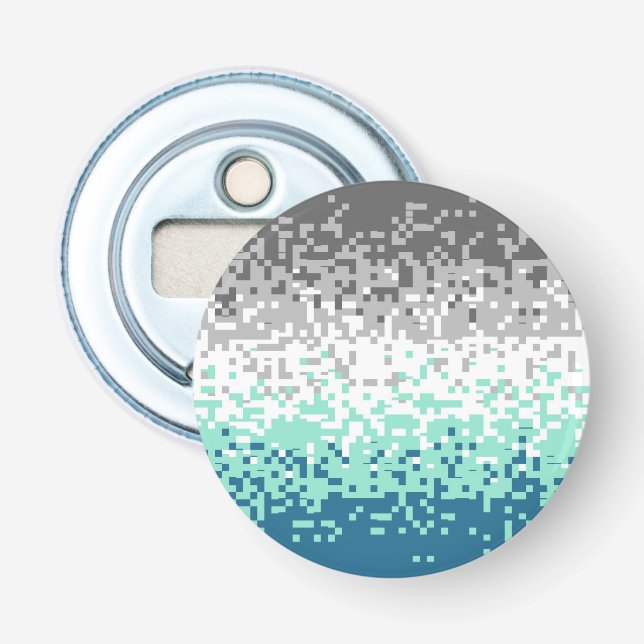 Trippy Pixelated Abstract Frayromantic Pride Flag Bottle Opener (Front)