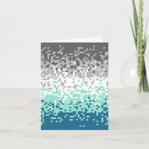 Trippy Pixelated Abstract Frayromantic Pride Flag Card