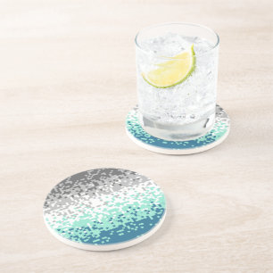 Trippy Pixelated Abstract Frayromantic Pride Flag Coaster