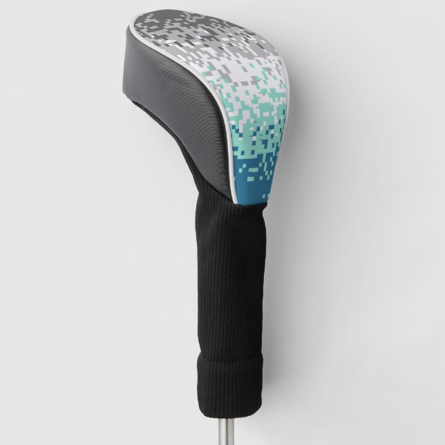 Trippy Pixelated Abstract Frayromantic Pride Flag Golf Head Cover (Angled)