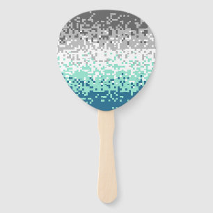 Trippy Pixelated Abstract Frayromantic Pride Flag Hand Fan
