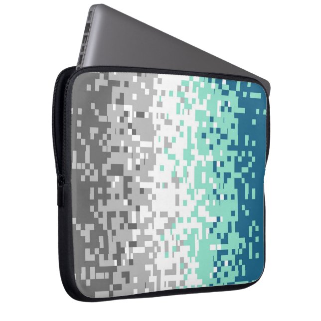 Trippy Pixelated Abstract Frayromantic Pride Flag Laptop Sleeve (Front Right)