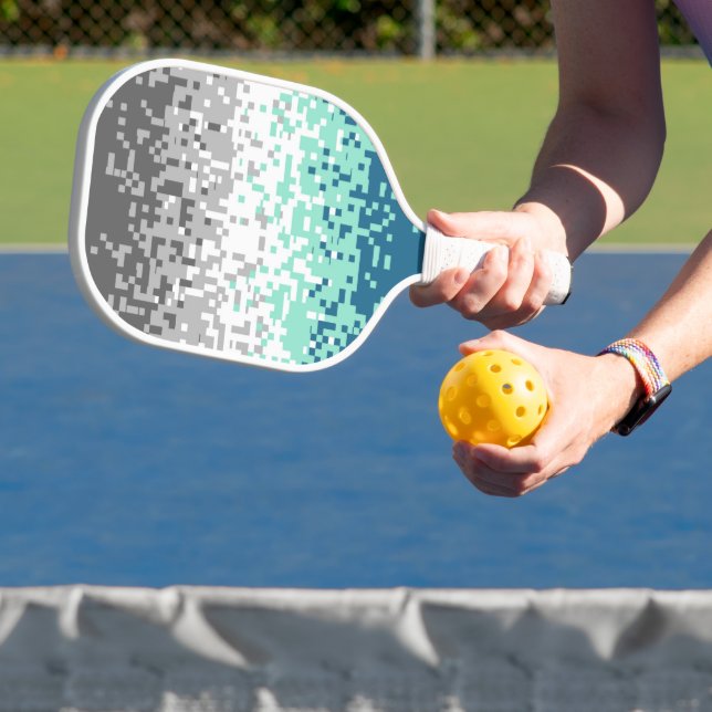 Trippy Pixelated Abstract Frayromantic Pride Flag Pickleball Paddle (Insitu)