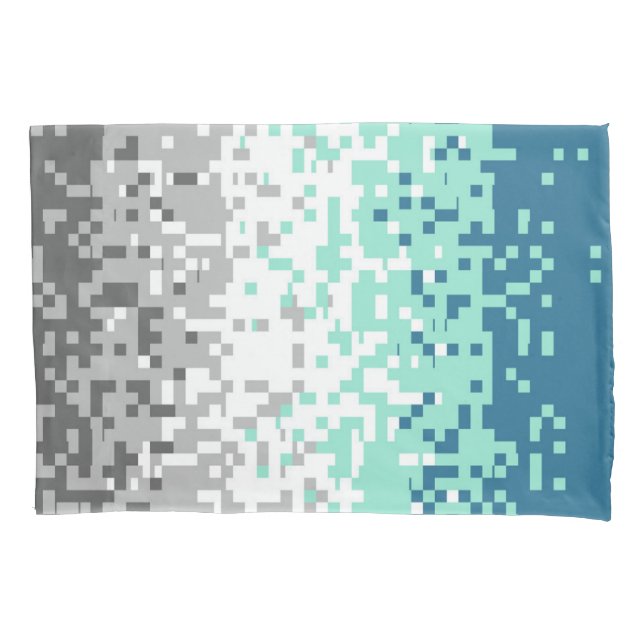 Trippy Pixelated Abstract Frayromantic Pride Flag Pillowcase (Front-Left)