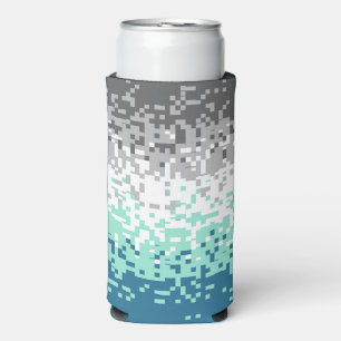 Trippy Pixelated Abstract Frayromantic Pride Flag Seltzer Can Cooler