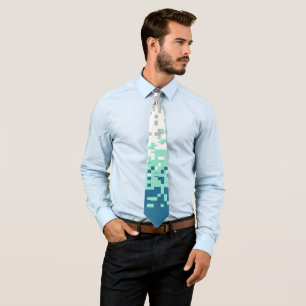 Trippy Pixelated Abstract Frayromantic Pride Flag  Tie