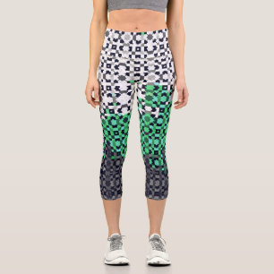 Trippy Pixelated Abstract Neutrois Pride Flag Capri Leggings