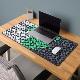 Trippy Pixelated Abstract Neutrois Pride Flag Desk Mat