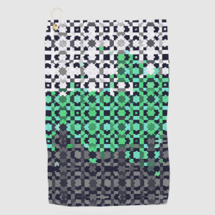 Trippy Pixelated Abstract Neutrois Pride Flag Golf Towel