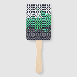 Trippy Pixelated Abstract Neutrois Pride Flag Hand Fan
