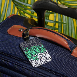 Trippy Pixelated Abstract Neutrois Pride Flag Luggage Tag