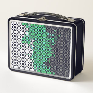 Trippy Pixelated Abstract Neutrois Pride Flag Metal Lunch Box