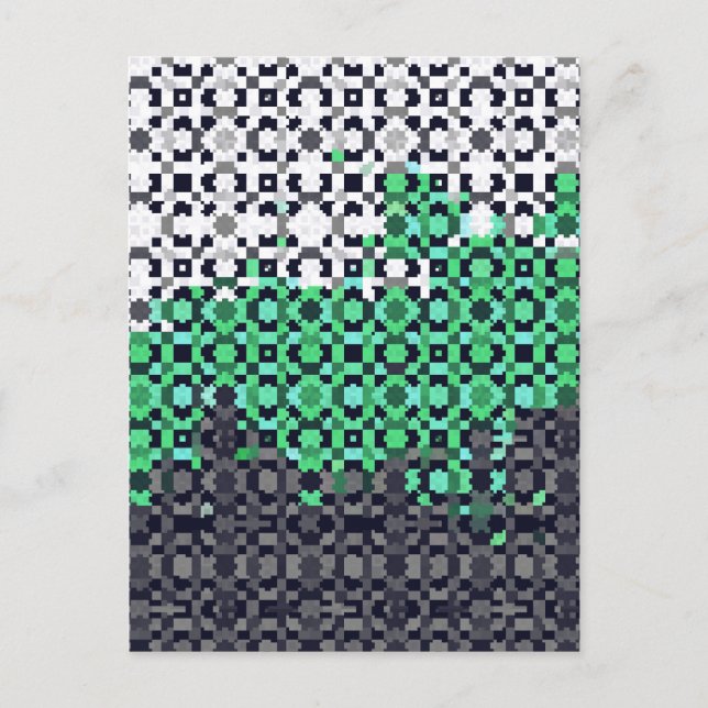 Trippy Pixelated Abstract Neutrois Pride Flag Postcard (Front)
