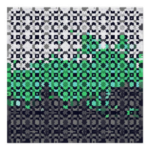 Trippy Pixelated Abstract Neutrois Pride Flag Poster