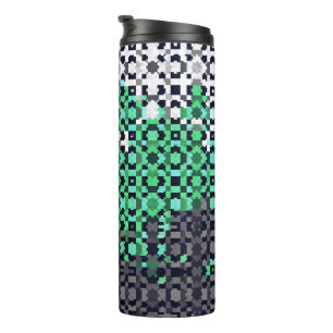 Trippy Pixelated Abstract Neutrois Pride Flag Thermal Tumbler
