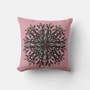 Trippy Plants and Eyes - Psychedelic Botanical Cushion