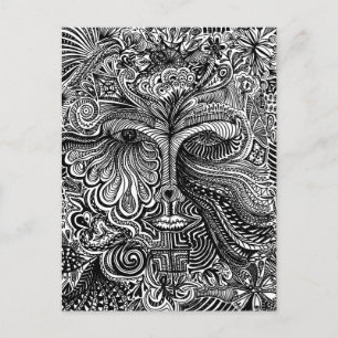 Trippy Portrait Postcard