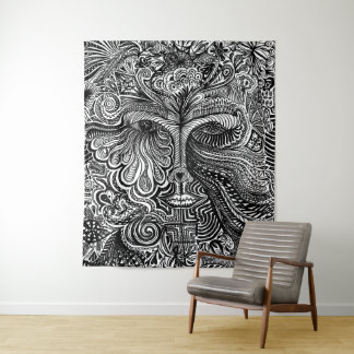 Trippy Portrait Tapestry