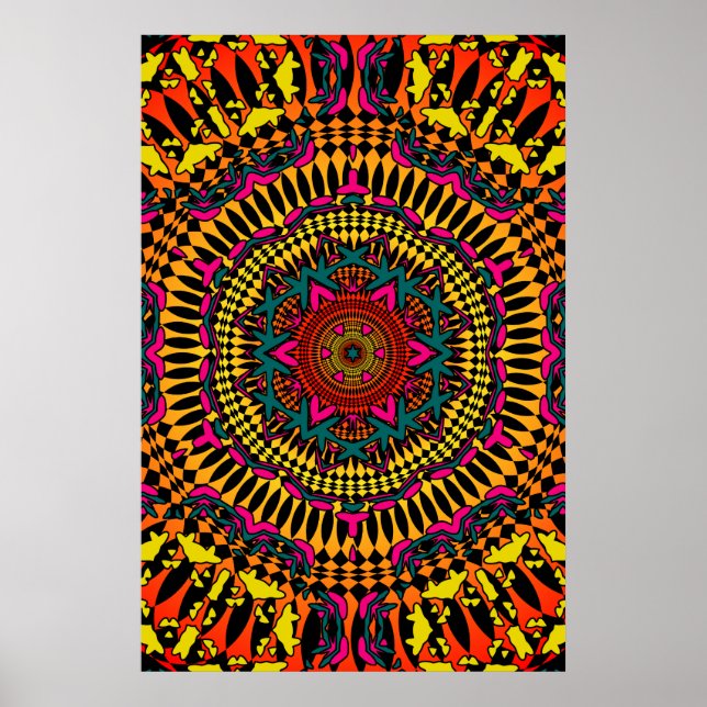 Trippy Poster: Psychedelic Kaleidoscope Artwork Poster (Front)