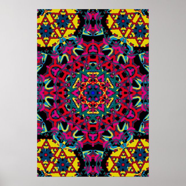 Trippy Poster: Psychedelic Kaleidoscope Artwork Poster (Front)