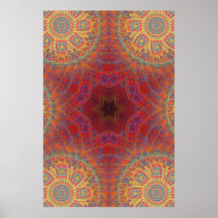Trippy Poster: Psychedelic Radial Artwork Poster