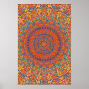 Trippy Poster: Psychedelic Radial Artwork Poster