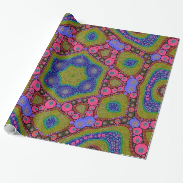 Trippy Psychedelic Abstract Wrapping Paper (Unrolled)