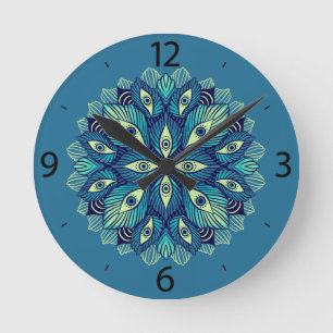 Trippy Psychedelic Eyes Floral Art – Surreal Eyes Round Clock
