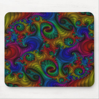 Trippy Psychedelic Fractal Rainbow Mousepad
