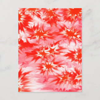 Trippy Psychedelic Multi-coloured  Red White & Pin Postcard