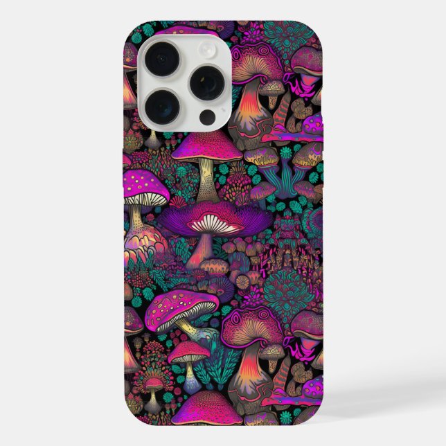 Trippy Psychedelic Mushroom Pattern iPhone Case (Back)