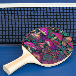 Trippy Psychedelic Mushroom Pattern Ping Pong Paddle