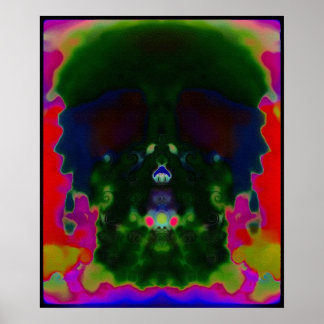 Trippy Psychedelic Skull Hidden Pictures Poster