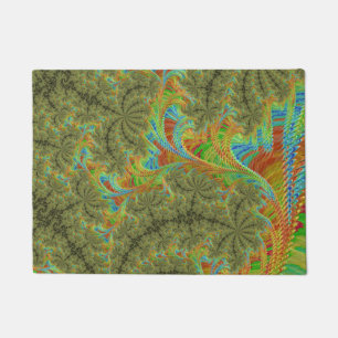 Trippy Psychedelic Spiral Fractal Art Doormat